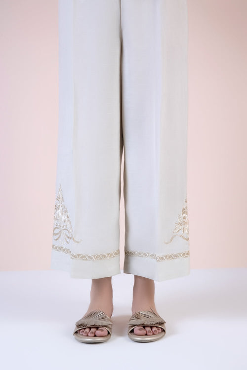 Sapphire - Embroidered Raw Silk Culottes