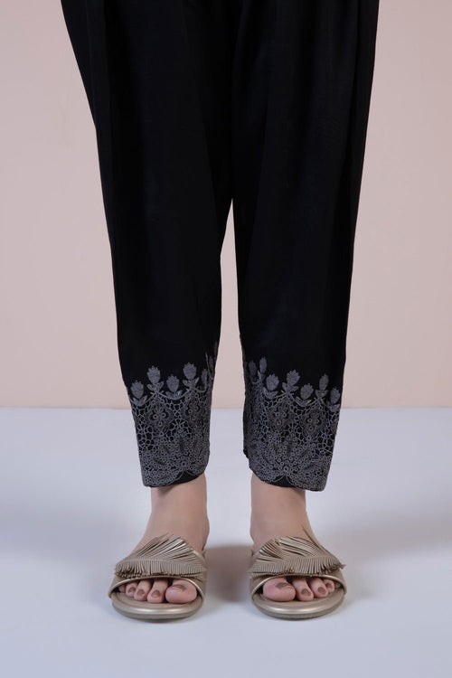 Sapphire - Embroidered Raw Silk Shalwar