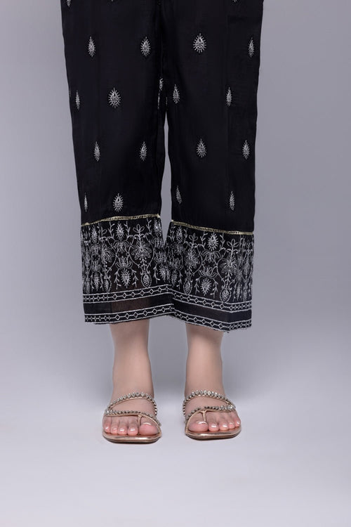 Sapphire - Embroidered Raw Silk Culottes
