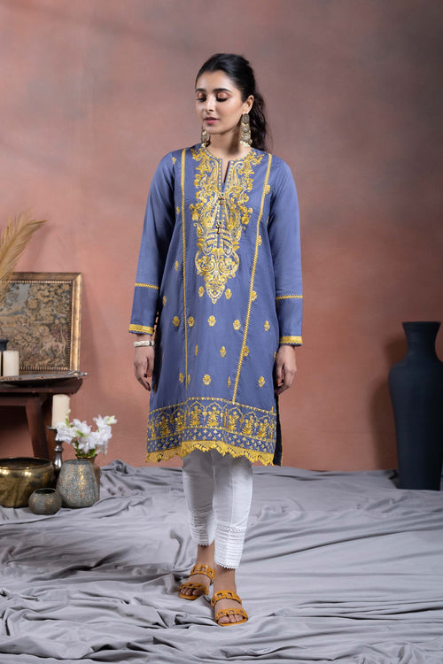 Sapphire - Embroidered Twill Shirt