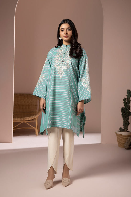 Sapphire - Embroidered Yarn Dyed Shirt