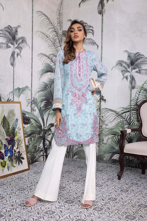 Sapphire - Embroidered Silk Shirt