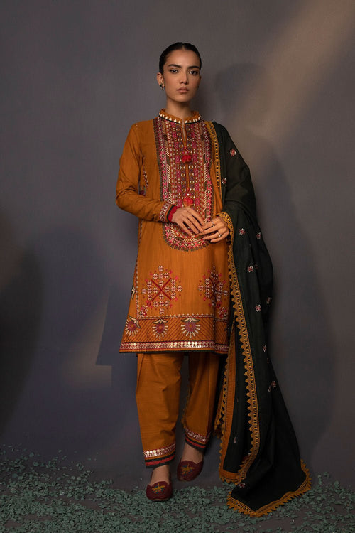 Sapphire- 3 Piece - Embroidered Khaddar Suit