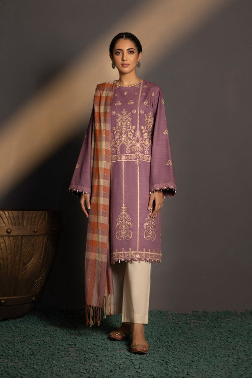 Sapphire- 3 Piece - Embroidered Khaddar Suit