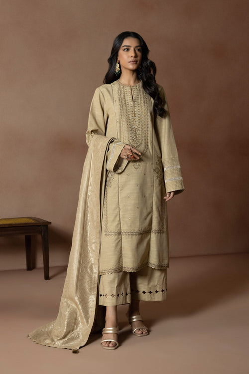 Sapphire- 3 Piece - Embroidered Khaddar Suit