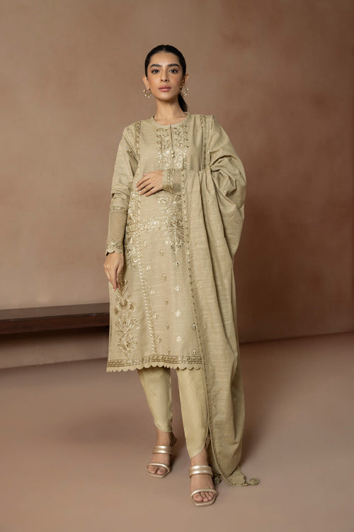 Sapphire- 3 Piece - Embroidered Khaddar Suit