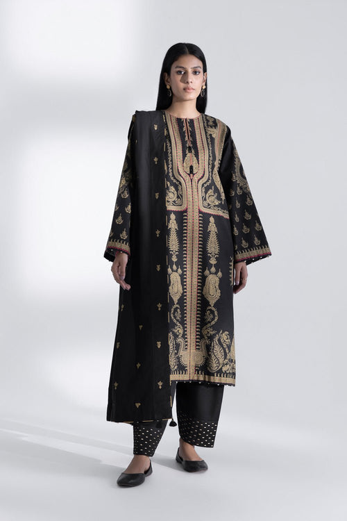 Sapphire- 3 Piece - Embroidered Khaddar Suit