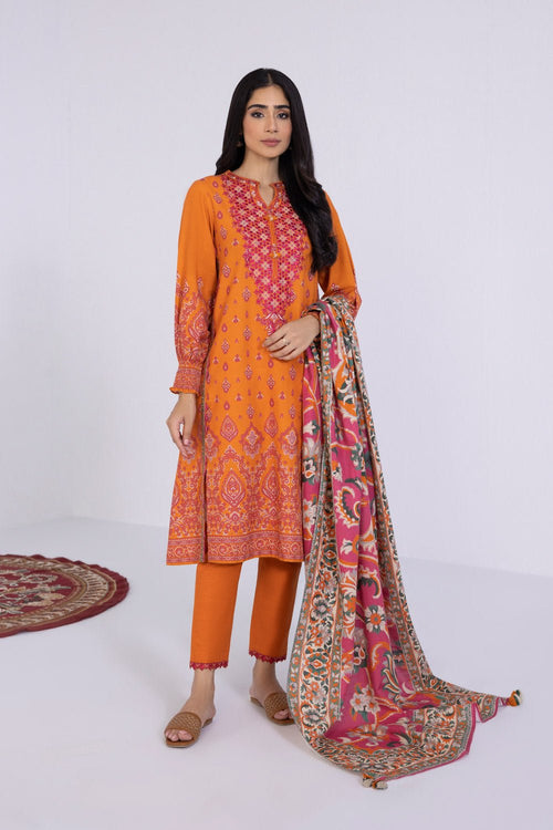Sapphire- 3 Piece - Embroidered Khaddar Suit