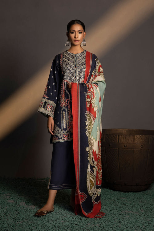 Sapphire- 3 Piece - Embroidered Khaddar Suit