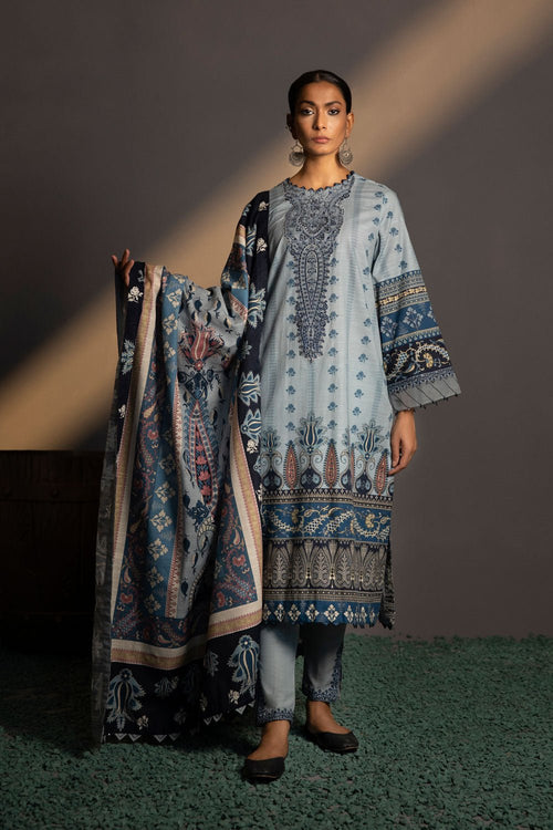Sapphire- 3 Piece - Embroidered Khaddar Suit