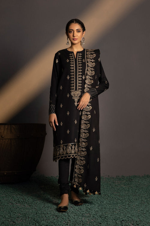 Sapphire- 3 Piece - Embroidered Khaddar Suit