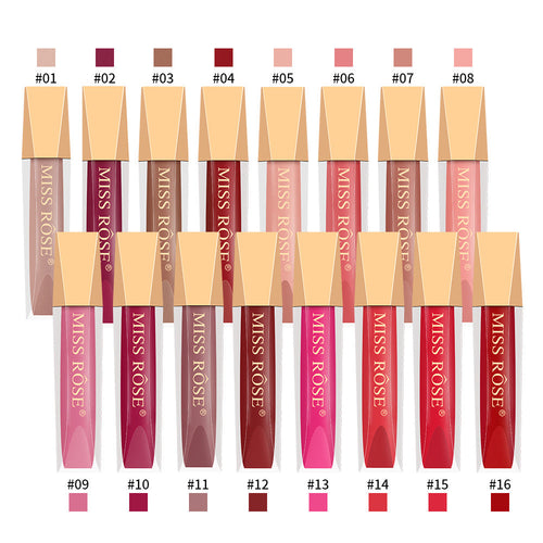 Miss Rose - Pack Of 12 Lip Gloss Velvet Matte Matte Lip Glaze Lipstick 5ml*12 7701-032s24