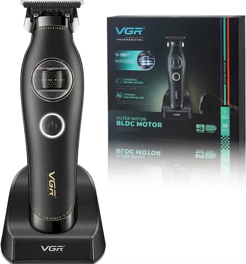 Vgr - V-880t Professional Hair Trimmer For Men, 7200rpm Cordless Beard Trimmer External Rotor Bldc Motor Hair Clippers, Zero Gapped Ceramic And Mim T Blade Barber Clippers With Charging Base
