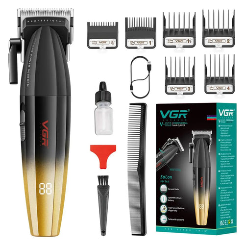 Vgr - V-003 Professional Salon Quality Hair Clipper - High-performance 9000 Rpm Motor With Turbo Mode