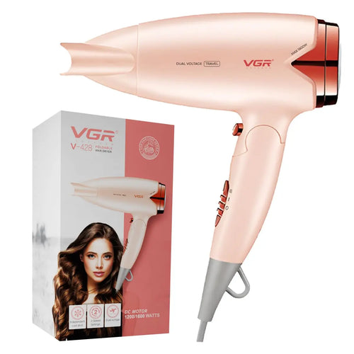 Vgr - Foldable Hair Dryer For Men & Women | 1200/1600w Dc Motor | Cool Shot Button