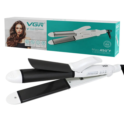 Vgr - V-558 Professional 2 In 1 Hair Styler With Hair Straightener & Curler
