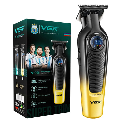 Vgr - V-996 Professional Hair Trimmer For Men – Cordless Beard & Hair Clipper, Precision Ceramic & Titanium Blade, Turbo 7000 Rpm Motor