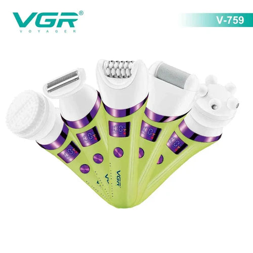 Vgr - V-759 5-in-1 Multi Functional Hair Trimming Set Deep Cleaning Body Hair Removal Device Alloy Blade Hair Removal Device