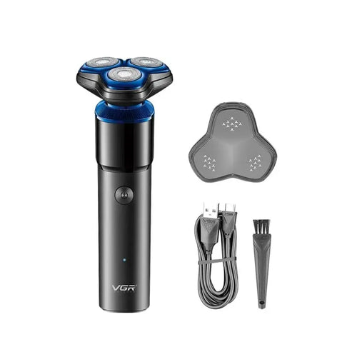 Vgr - V-325 Premium Cordless Rechargeable Ipx6 Fully Waterproof 3 Head Electric Shaver Wet & Dry Rotary Shaver