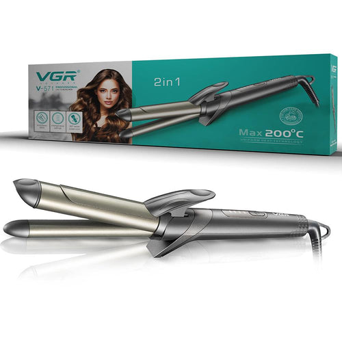 Vgr - V-571 Professional 2-in-1 Curling Iron - 25mm Ceramic Barrel, Uniform Heat Technology
