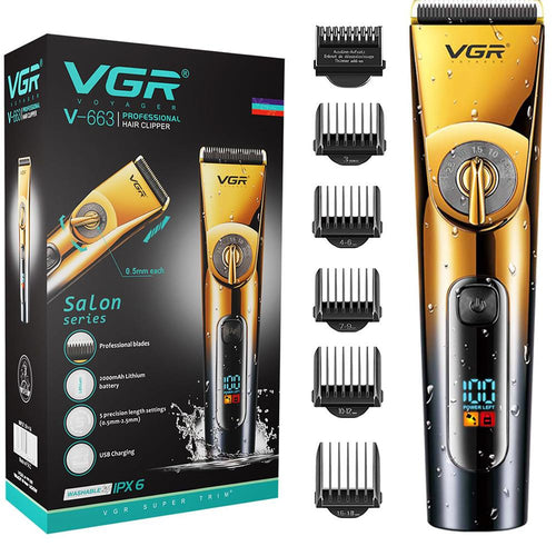Vgr - V-663 Professional Hair Clipper, Ipx6 Fully Waterproof, Salon Trimmer For Men