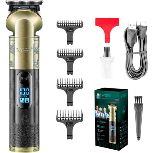Vgr - Professional Hair Trimmer V-296 Titanium Coated Stainless Steel Blade 1200mah Lithium Battery Cord/cordless Usb Charging