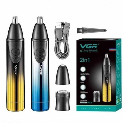 Vgr - V-619 2in1 Washable Ipx5 Professional Hair Removal Appliances Electric Shavers Ear & Nose Hair Trimmer
