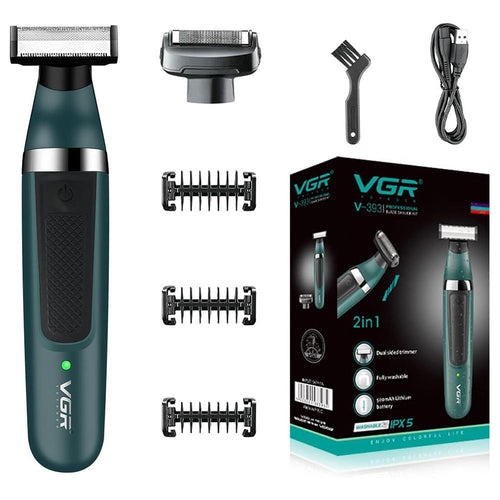 Vgr - 393 Washable Double Sided Hybrid Shaver Foil & Twin Blade Head, Cordless 90min Runtime