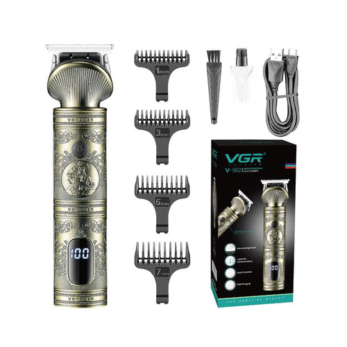 Vgr - V-962 Professional Pro Self Haircut Hair Clipper Beard Trimmer Digital Display 0mm Size