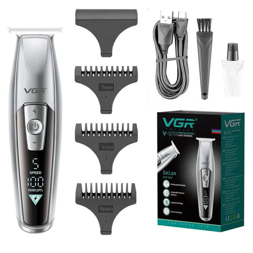 Vgr - V-970 Professional Hair Trimmer With 5 Speed Settings And Smart Led Display