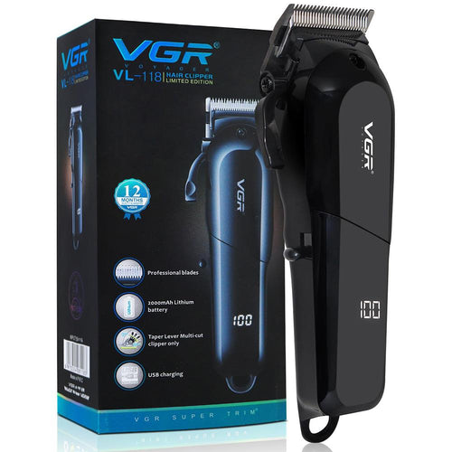 Vgr - Vl-118 Limited Edition Professional Corded & Cordless Hair Clipper With Led Display