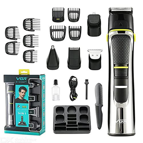 Vgr - V-100 14-in-1 Ipx5 Waterproof Face, Hair And Body - Multi Grooming Kit