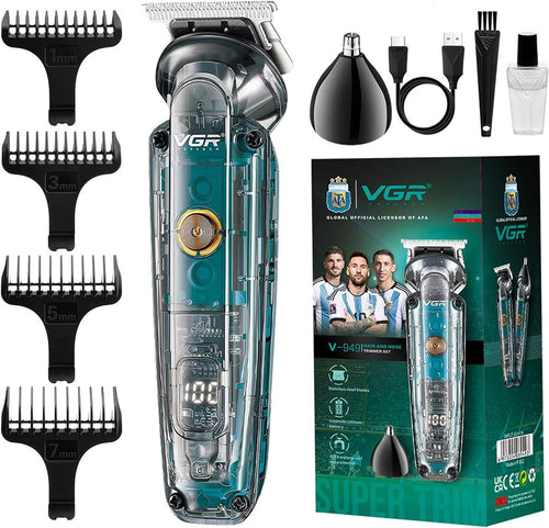 Vgr - Beard Trimmer Men Cordless Ipx6 Waterproof - Rechargeable Usb-c - Nasal Ear Nostril Nose Hair Attachment V-949