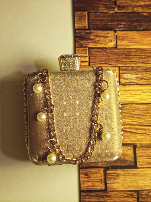 The Original - Braided Square Chain Evening Cluthch Gold