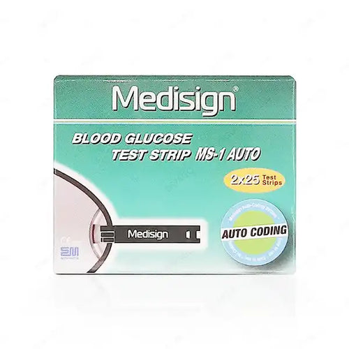 Medisign Blood Glucose Test Strips MS-1 Auto (Box = 50 Test Strips)