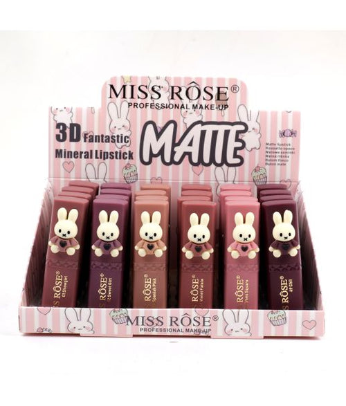 Miss Rose - Pack Of 6 New Bunny Lipsticks For Girls And Women 3.4g*6 7301-425z2