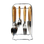 CUTLERY SET WOODEN 24PC 015WB004