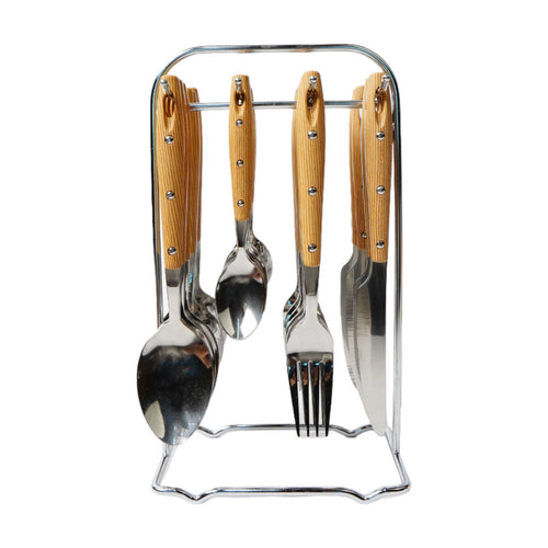 CUTLERY SET WOODEN 24PC 015WB004