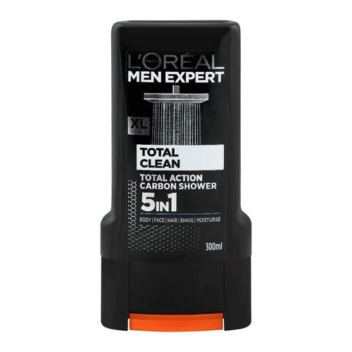 LOREAL SHOWER GEL PURE  CARBON TOTAL CLEAN 5IN1 300 ML