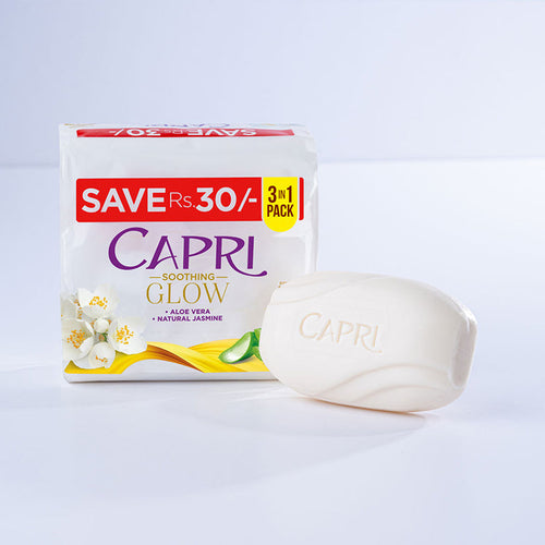 Capri Soothing Glow - White Soap 150g X 3 Bundle - (save Rs.20)