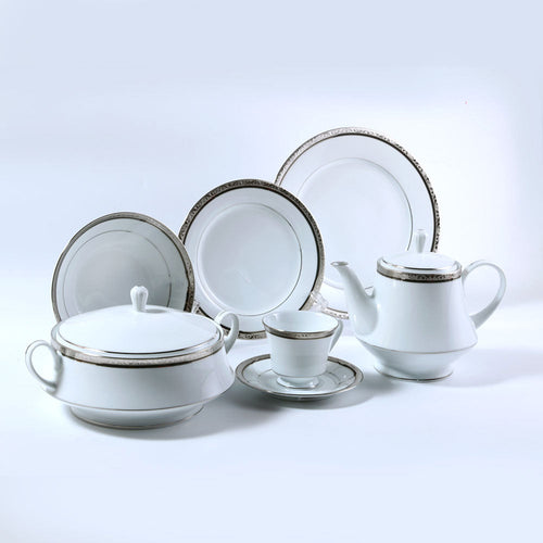 DINNER SET NORITAKE 98PC REGENT PLATINUM 4333 A+B