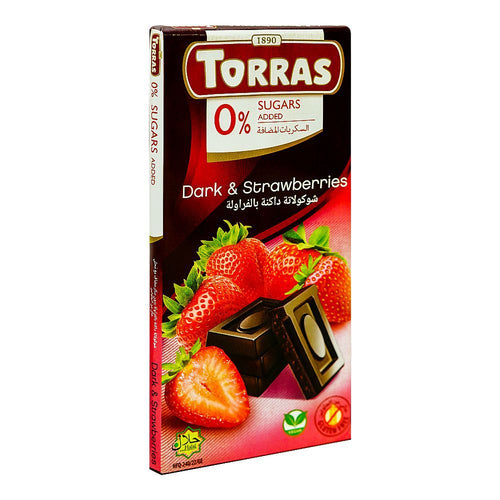 TORRAS DARK CHOCOLATE WITH STRAWBERRIES 75G