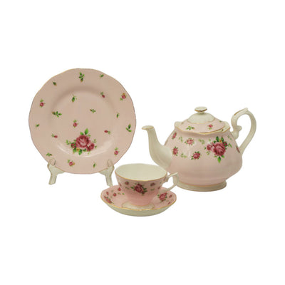 TEA SET ROYAL ALBERT 24PC NEW COUNTRY ROSES PINK