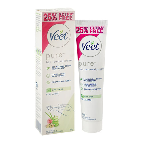 Veet Hair Removal Cream Dry Skin Green 63g Medium Extra Free