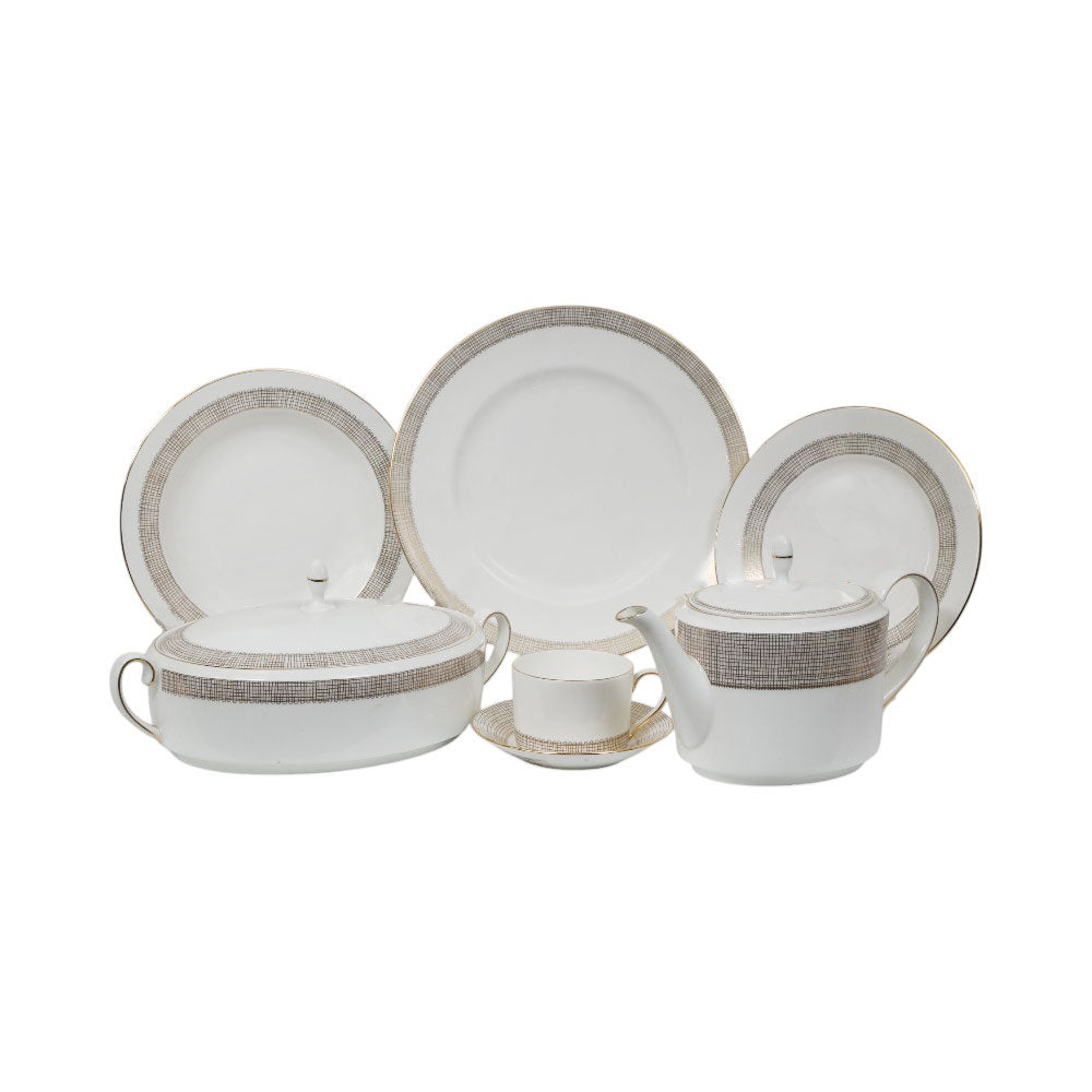 DINNER SET WEDGWOOD 95PC GILDED WEAVE