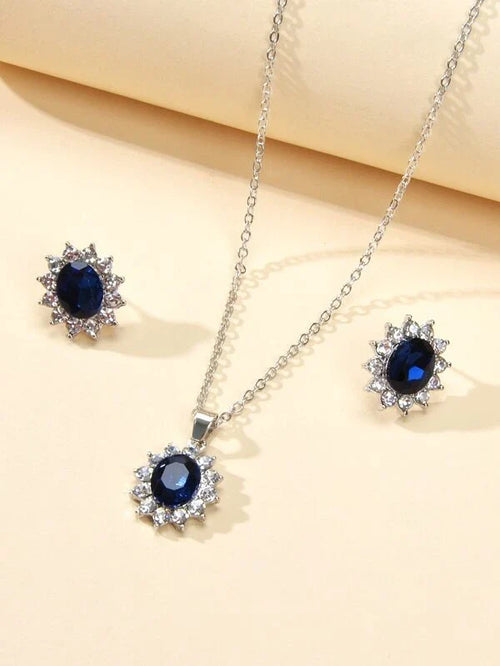 Shein- 3pcs Rhinestone Embellished Jewelry Set