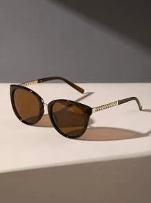 Shein - 1pc Women Trendy Cat Eye Tinted Lens Fashion Glasses