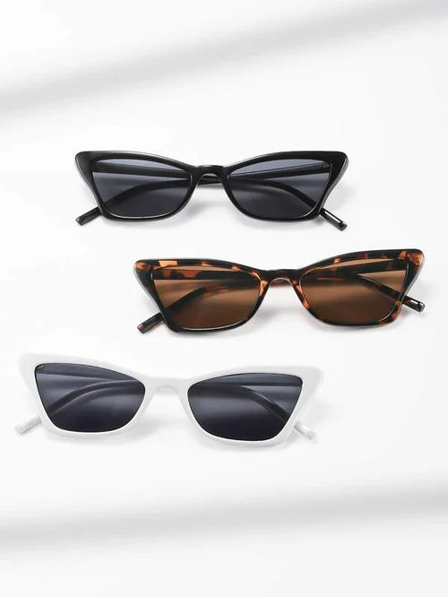 Shein - 3pairs Tortoiseshell Print Cat Eye Sunglasses