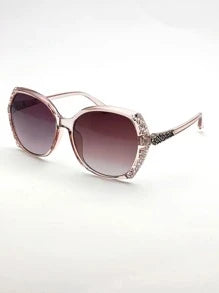 Shein - 1pc Oval-edged Gradient Frame Women's Sunglasses
