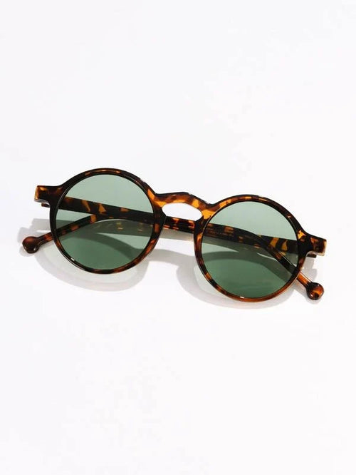 Shein - Round Frame Tinted Lens Fashion Glasses